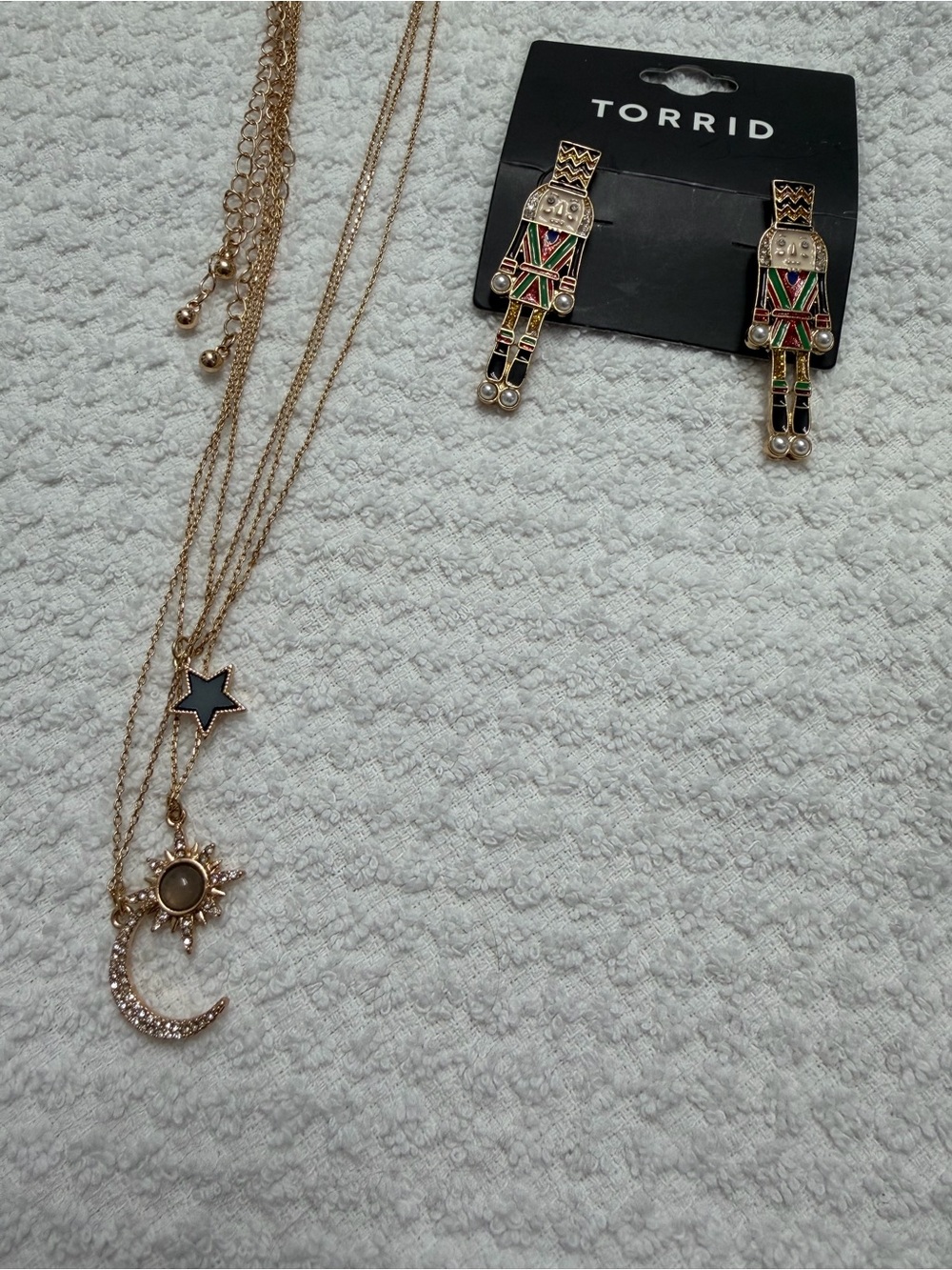 Torrid Gold Celestial Necklace & Nutcracker Earrings Set/Bundle - NWT - Picture 5 of 6